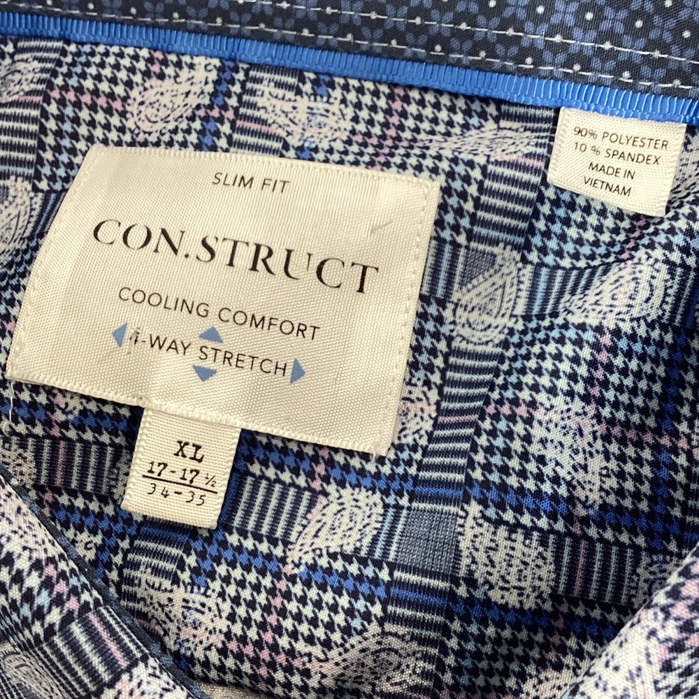 Nwt Construct Blue And White Patterned Button-Up … - image 6